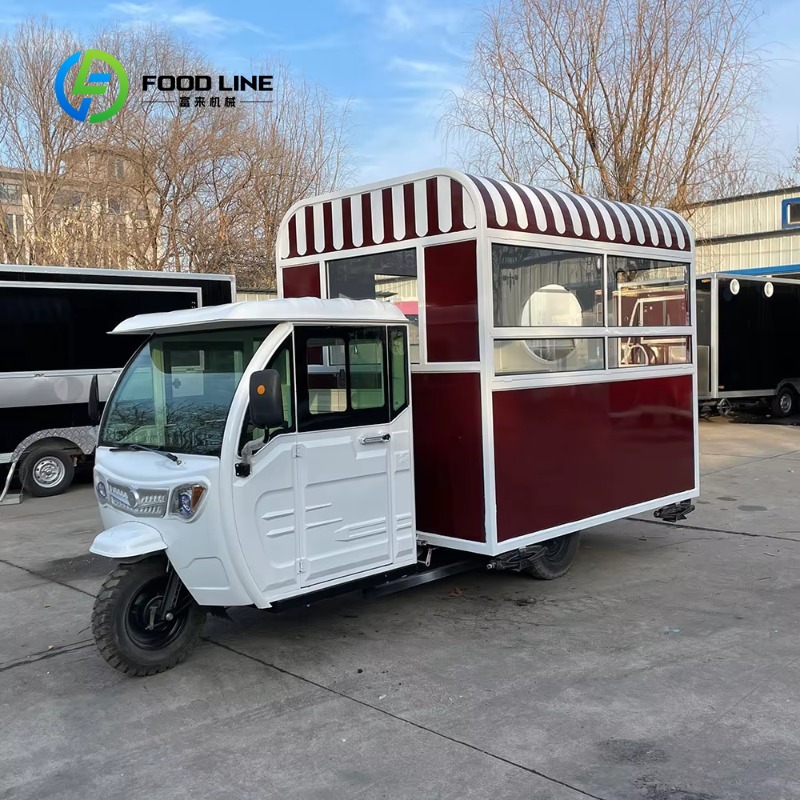 Hot Dog Vending Cart - Maßgeschneiderter mobiler elektrischer Dreirad-Lebensmittelanhänger-LKW, 3-Rad-Food-LKW mit